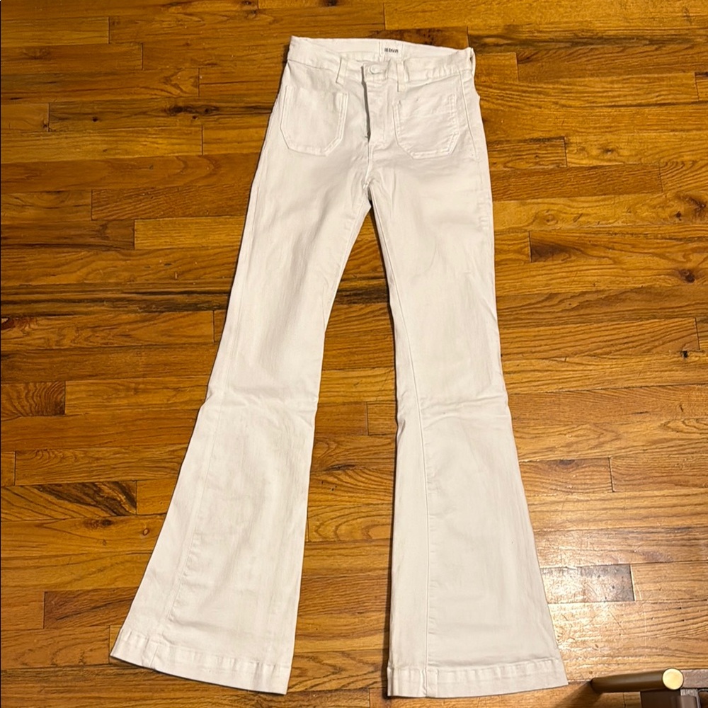 Hudson Jeans High Waisted White Flare Jeans